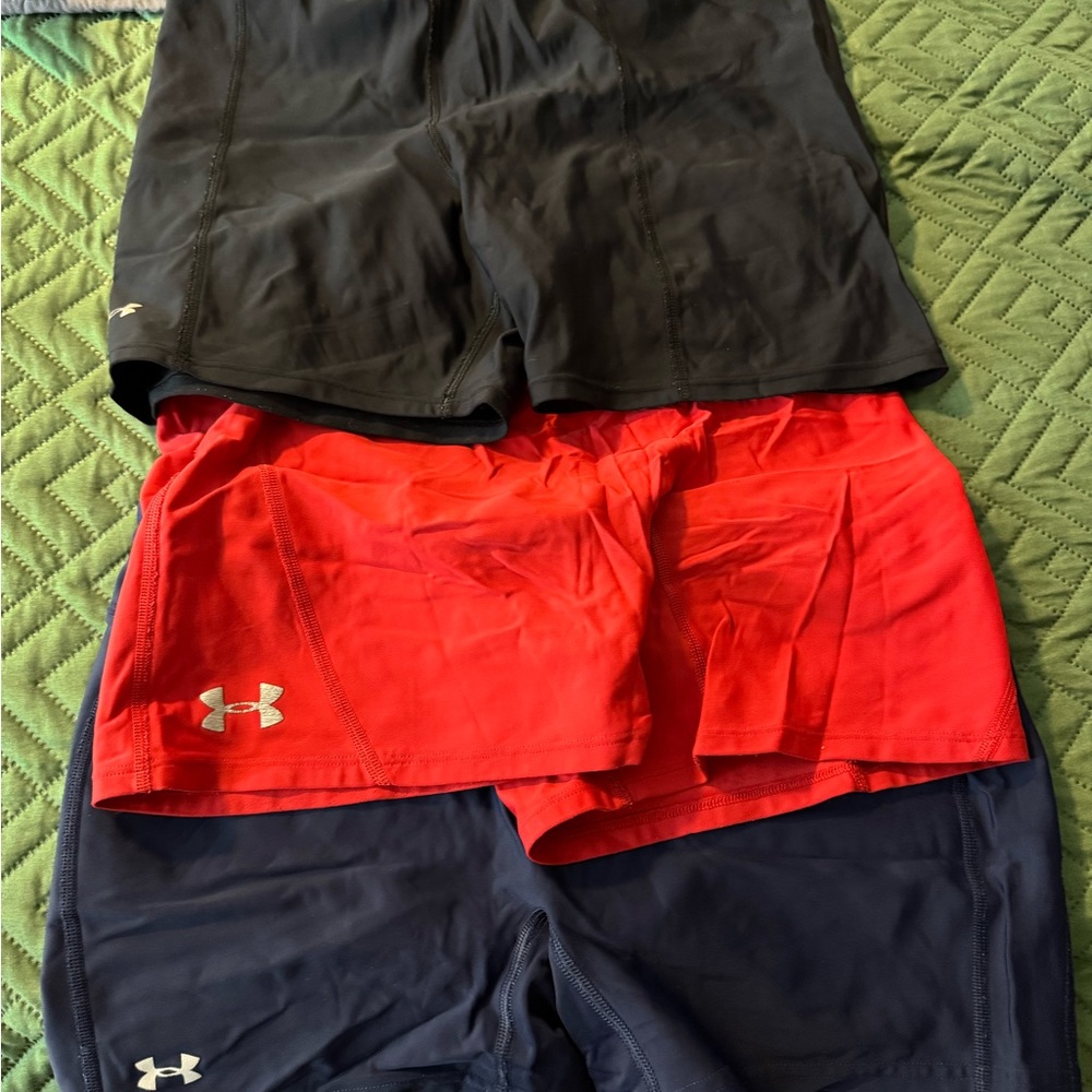 Under Armour Black, Red, and Navy Shorts Trio